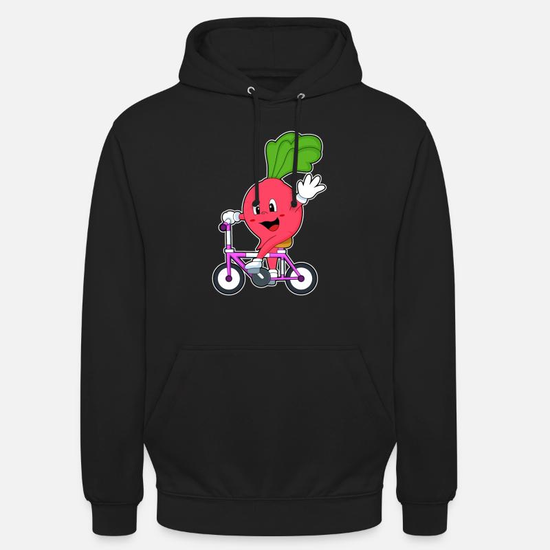 Radis avec vélo - Sweat-shirt à capuche unisexe - noir