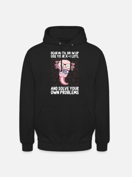 Funny Math Kawaii Axolotl Gift - Unisex Hoodie - black