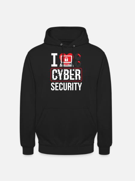 I love Cybersecurity Hack Hacker IT Security - Unisex Hoodie - black