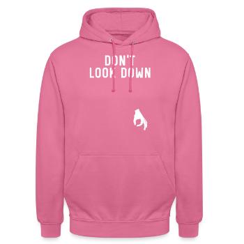 Looking Down Joke Sarcastic Circle Game - Unisex Hoodie - pink - Front - Alina (178cm) & Michal (187cm)