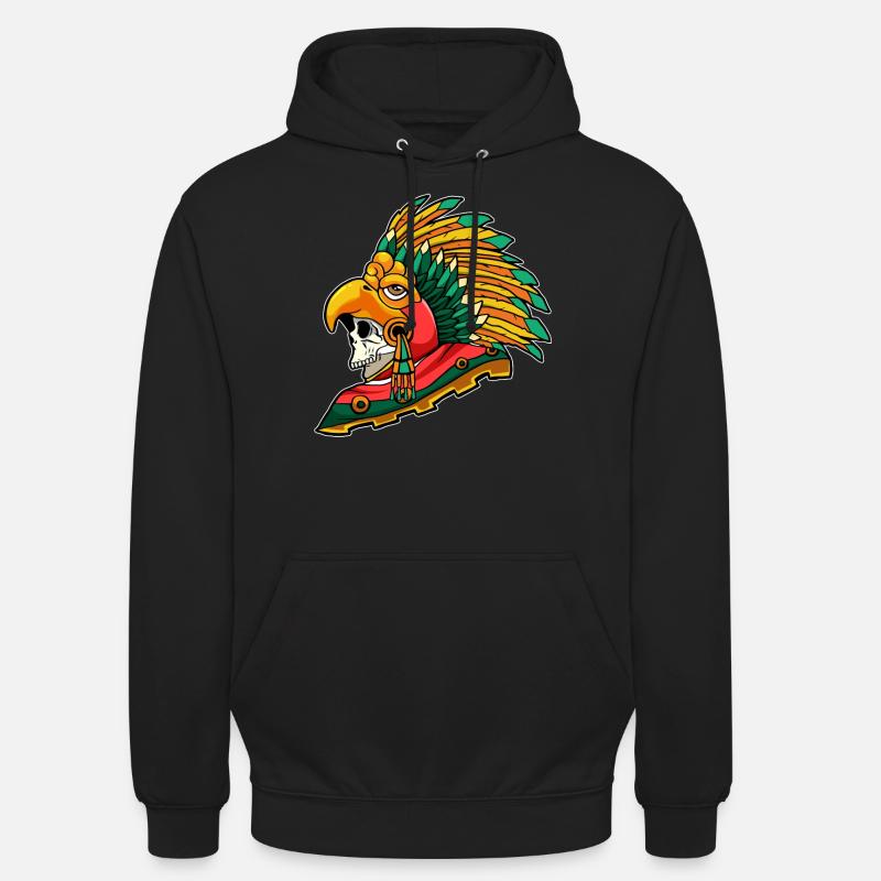 Aztec Eagle Warrior Maya Skull Inca - Hættetrøje unisex - sort