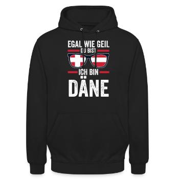 Skandinavien Däne Dänisch Dänemark - Unisex Hoodie - Schwarz - Vorne - Alina (178cm) & Michal (187cm)