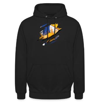 Volleyball Player Team Scratch - Unisex Hoodie - Schwarz - Vorne - Alina (178cm) & Michal (187cm)