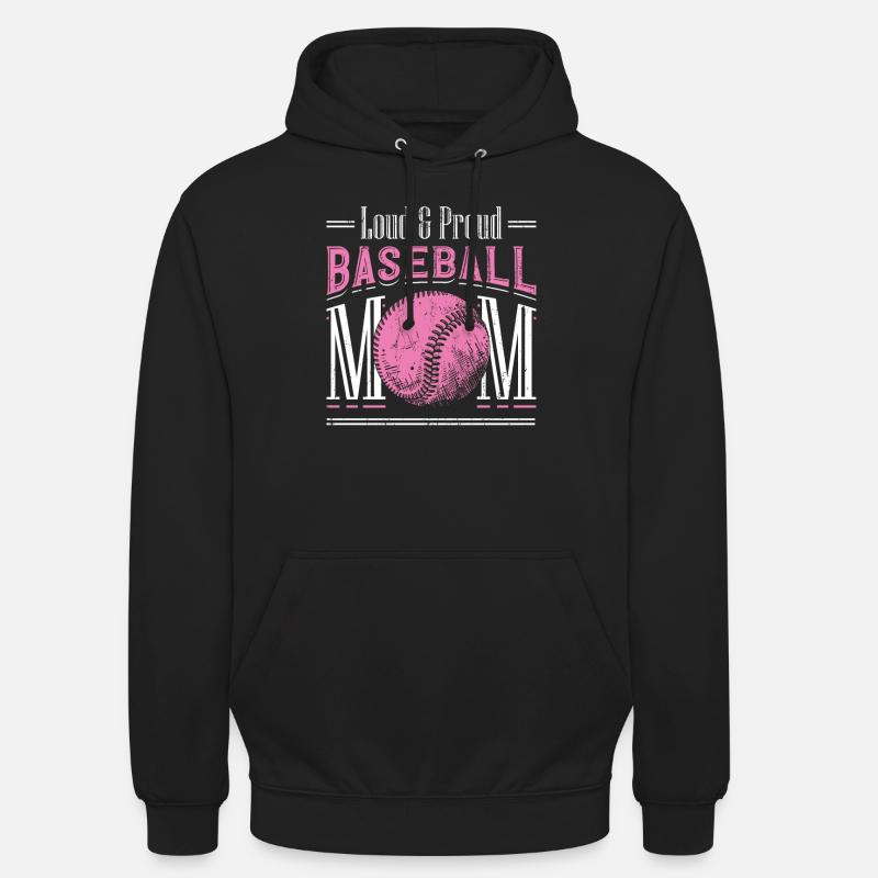Laut und stolzer Baseball-Mutter - Unisex Hoodie - Schwarz