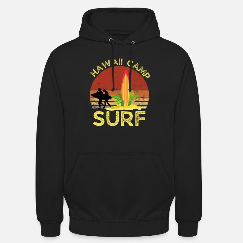 Hawaii Camp Surf - Sweat-shirt à capuche unisexe - noir