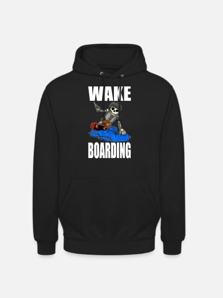 Wakeboarder Skeleton On The Wakeboarding - Unisex Hoodie - black