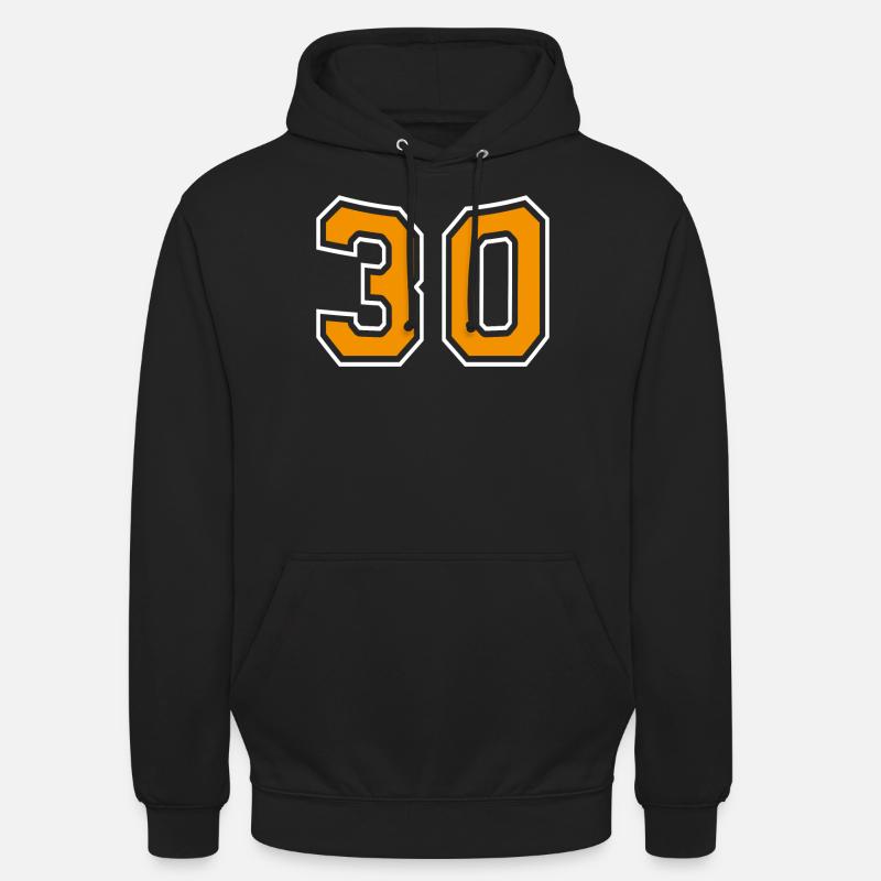 Numéro 30 Orange - Sweat-shirt à capuche unisexe - noir