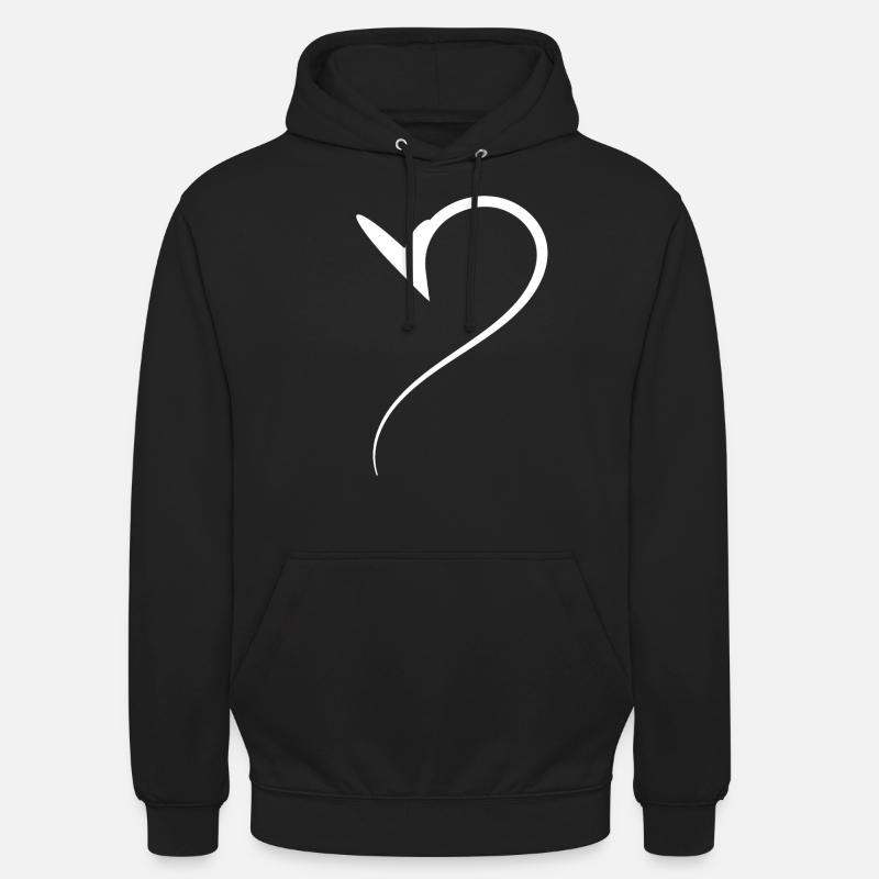 Conception demi-cœur blanc - Sweat-shirt à capuche unisexe - noir