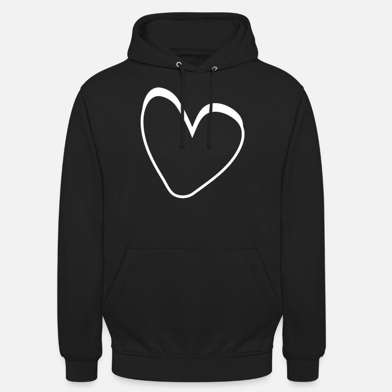 Cœur Blanc Simple - Sweat-shirt à capuche unisexe - noir