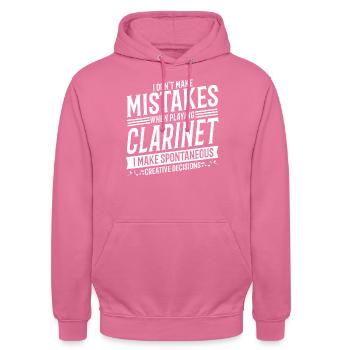 Clarinettiste Instrument de musique Musique Clarinette - Sweat-shirt à capuche unisexe - rose - Devant - Alina (178cm) & Michal (187cm)