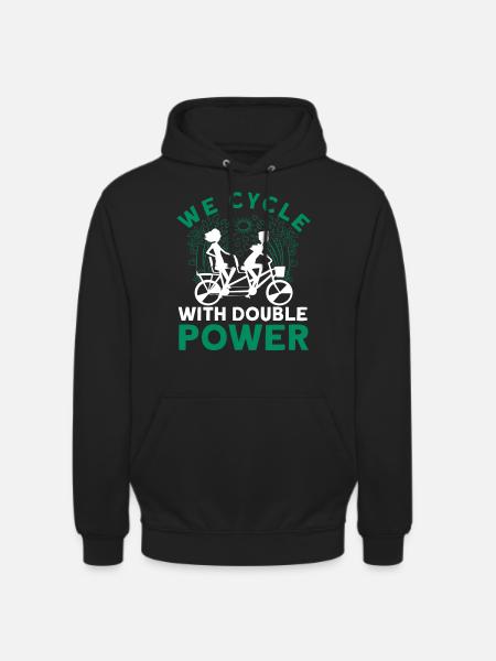 We Cycle With Double Power Tandem Bicycle - Unisex Hoodie - black