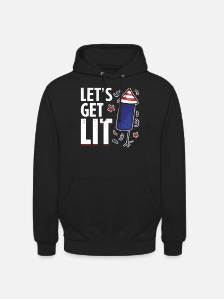 Fireworks USA Celebration Funny July 4th - Unisex Hoodie - black