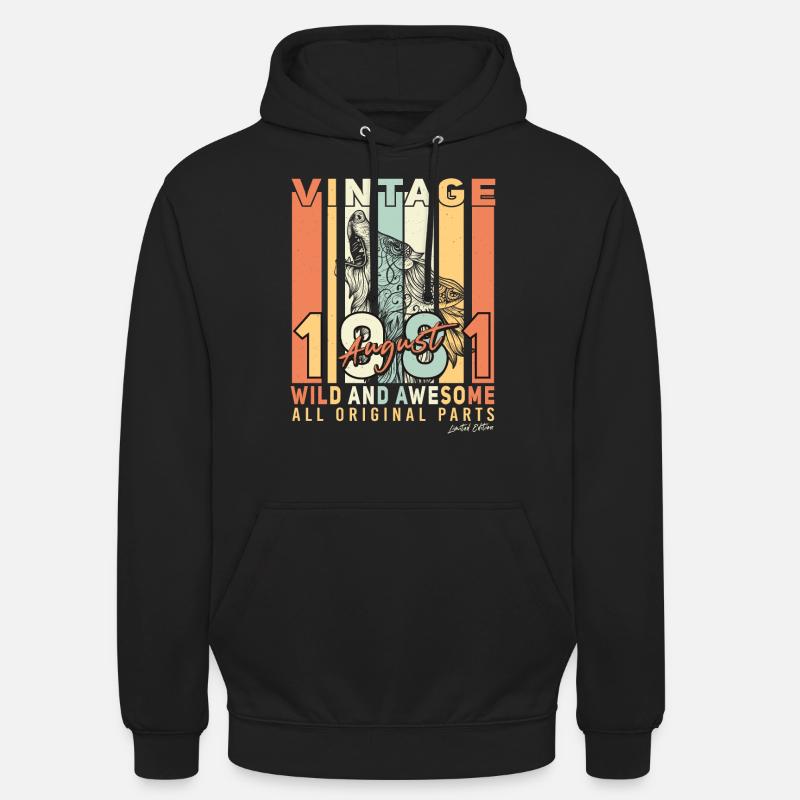 1981 Août Idée cadeau - Sweat-shirt à capuche unisexe - noir