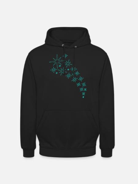 Stjerner Mint Green Design - Hættetrøje unisex - sort