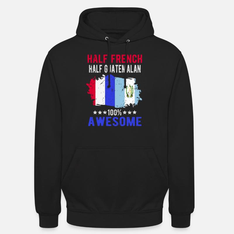 Moitié Français moitié guatémaltèque - Sweat-shirt à capuche unisexe - noir