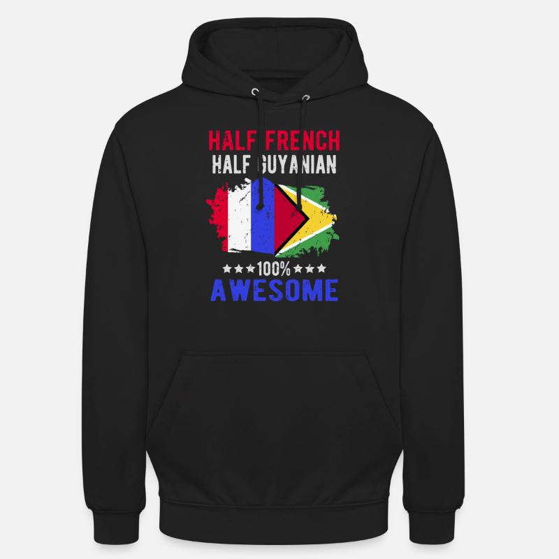 Moitié Français moitié guyanais - Sweat-shirt à capuche unisexe - noir