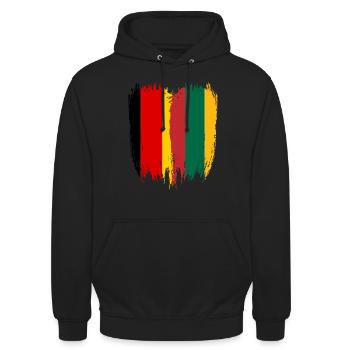 Deutschland Flagge Litauen - Unisex Hoodie - Schwarz - Vorne - Alina (178cm) & Michal (187cm)