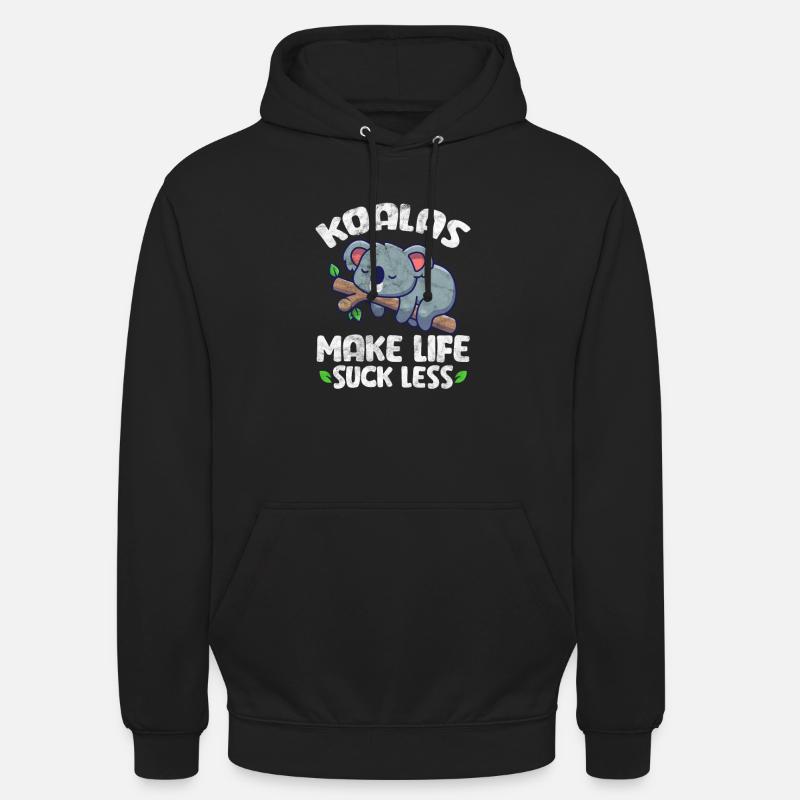 Koala - Sweat-shirt à capuche unisexe - noir