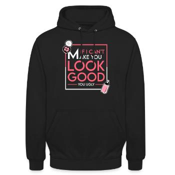 Funny Makeup Artist - Unisex Hoodie - black - Front - Alina (178cm) & Michal (187cm)