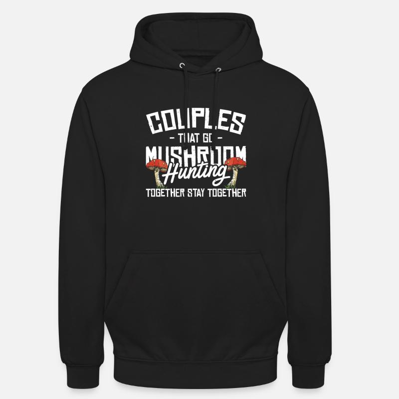 Couple de chasseurs de champignons - Sweat-shirt à capuche unisexe - noir