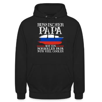 Russischer Papa Vater Russen Russland - Unisex Hoodie - Schwarz - Vorne - Alina (178cm) & Michal (187cm)