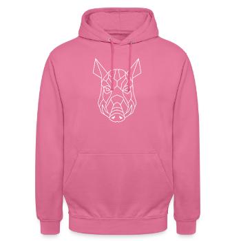 Wildschwein - Unisex Hoodie - Pink - Vorne - Alina (178cm) & Michal (187cm)