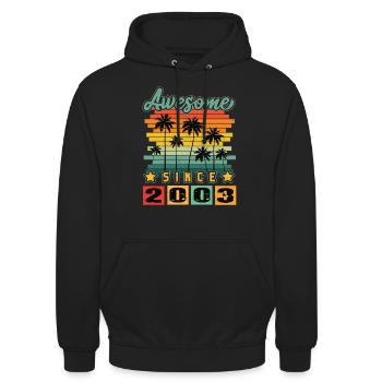 Awesome Since 2003 - Unisex Hoodie - black - Front - Alina (178cm) & Michal (187cm)