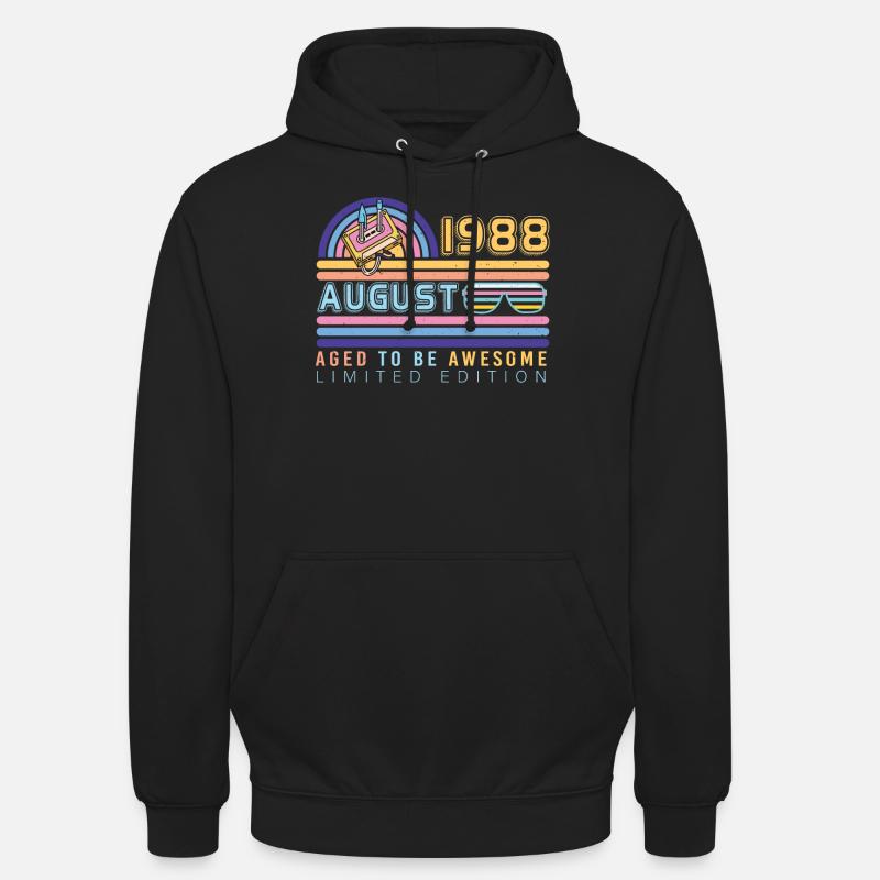Geschenkidee August 1988 - Unisex Hoodie - Schwarz