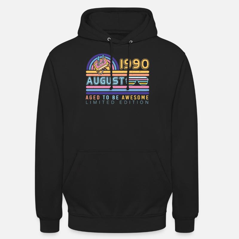 Geschenkidee August 1990 - Unisex Hoodie - Schwarz