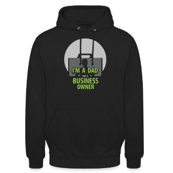 Je suis un père et un PDG propriétaire d’entreprise - Sweat-shirt à capuche unisexe - noir - Devant - Alina (178cm) & Michal (187cm)