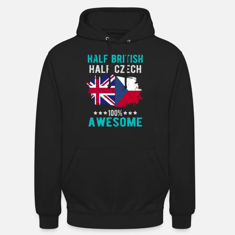 Halb Brite Halb Tscheche - Unisex Hoodie - Schwarz