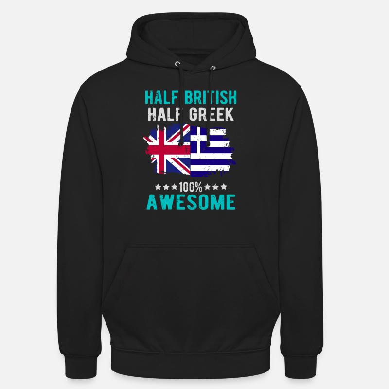 Halb Brite Halb Grieche - Unisex Hoodie - Schwarz