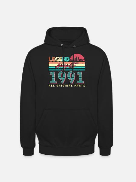 Born in August 1991 - Unisex Hoodie - black