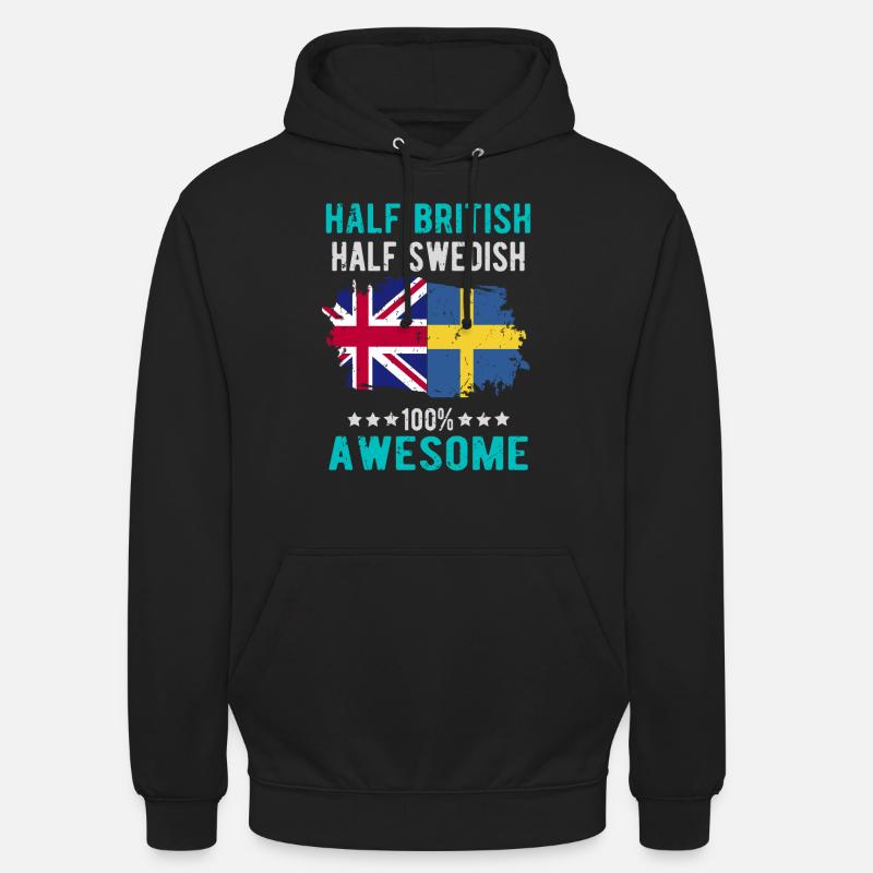 Half British Half Swede - Unisex Hoodie - black