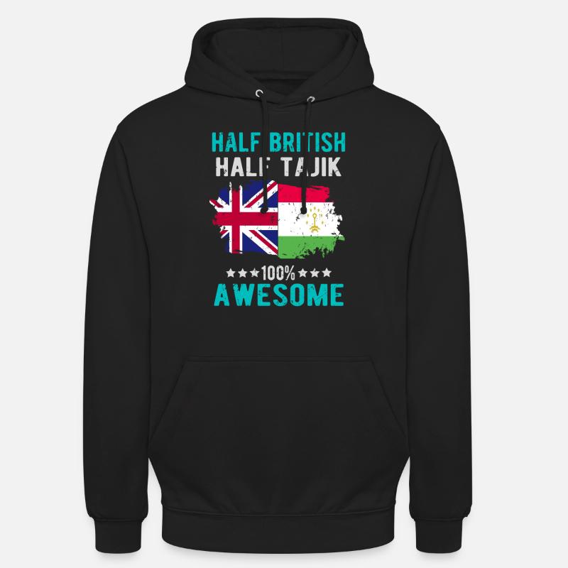Moitié britannique moitié tadjik - Sweat-shirt à capuche unisexe - noir