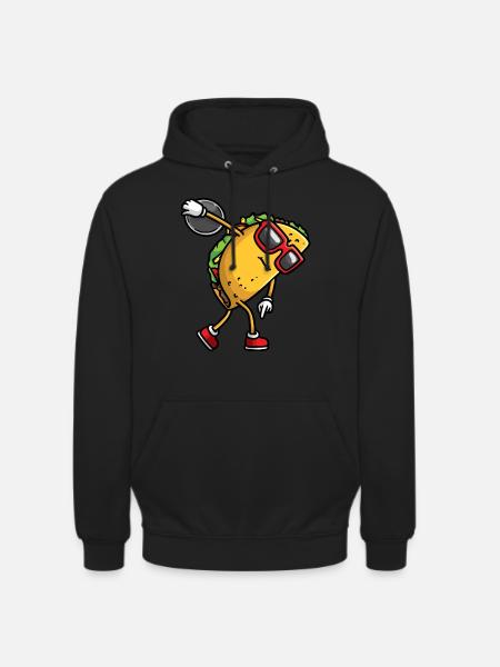 Taco Mit Sonnenbrille Wirft Diskus - Unisex Hoodie - Schwarz