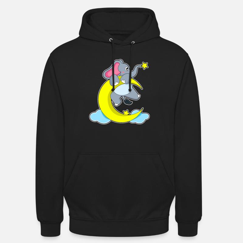 Elephant on clouds - Unisex Hoodie - black
