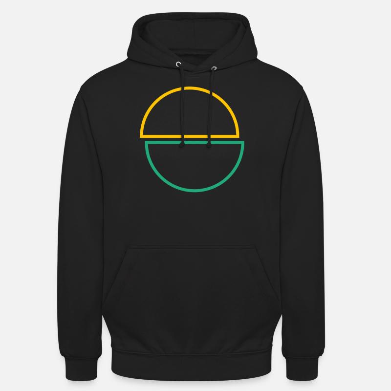 Demi-cercles jaune et vert Design - Sweat-shirt à capuche unisexe - noir