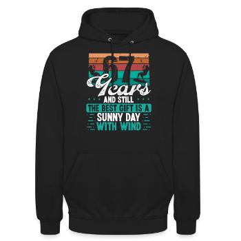 67 Year Old Kitesurfer Kiteboarding 67 Birthday - Unisex Hoodie - black - Front - Alina (178cm) & Michal (187cm)