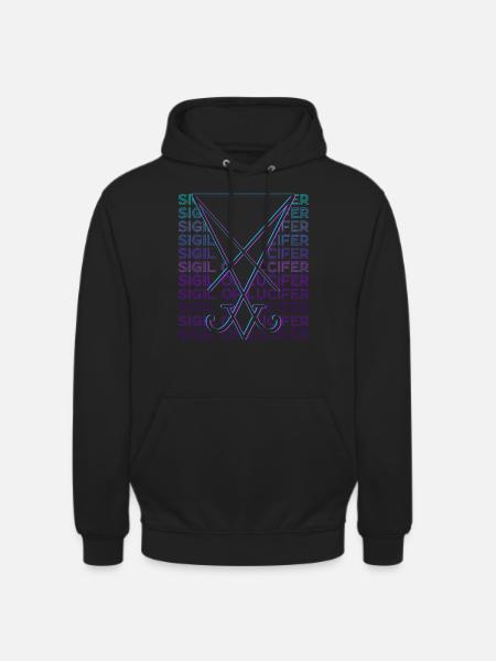Segl af Lucifer Pentagram Okkult Magi - Hættetrøje unisex - sort