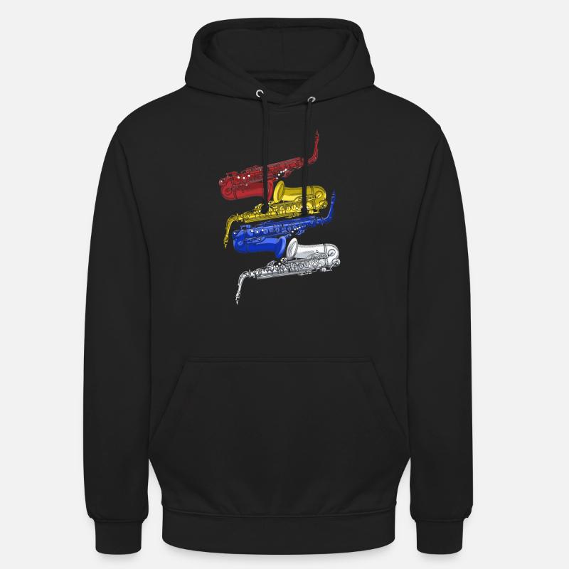 Saxophone Jazz - Sweat-shirt à capuche unisexe - noir