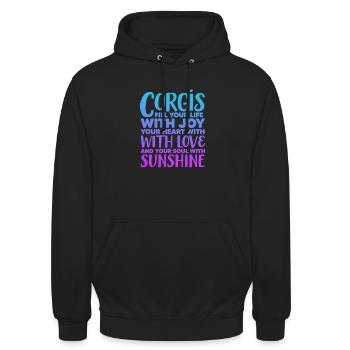 Corgi - Unisex Hoodie - Schwarz - Vorne - Alina (178cm) & Michal (187cm)