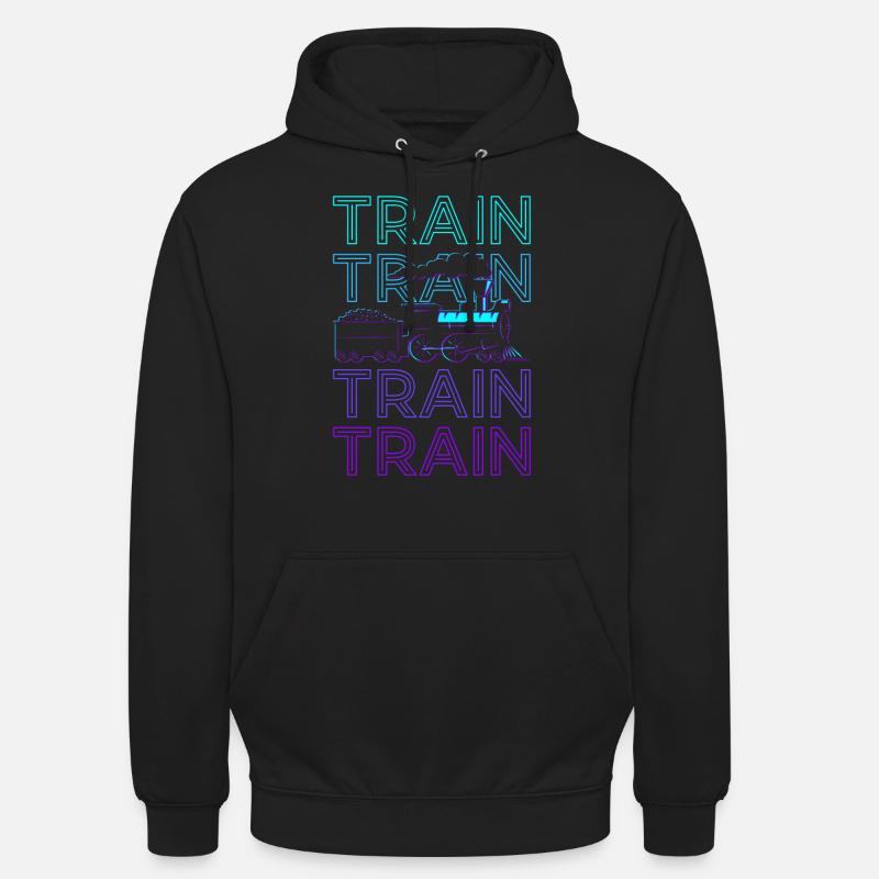 Train Rétro - Sweat-shirt à capuche unisexe - noir