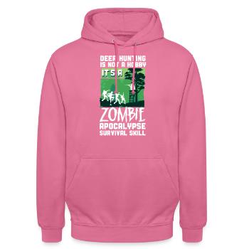 Chasseur de cerfs Buck Zombie - Sweat-shirt à capuche unisexe - rose - Devant - Alina (178cm) & Michal (187cm)
