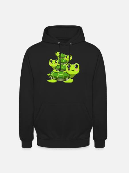 Stacked turtles, cute turtles, - Unisex Hoodie - black