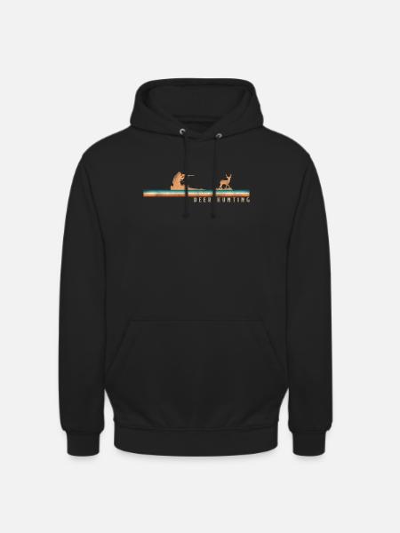 Buck Deer Hunting Hunter Retro - Unisex Hoodie - black