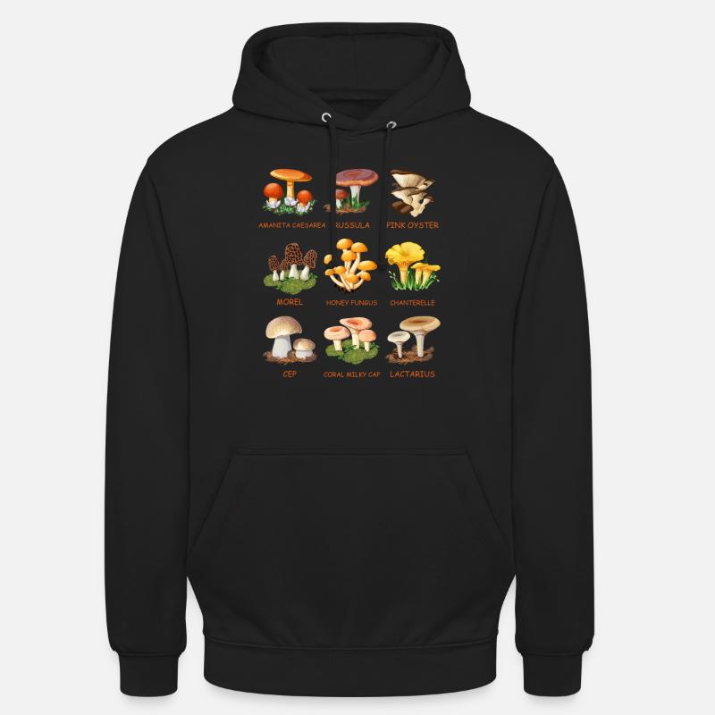 Cueillette de champignons Espèces de champignons Cueilleurs de champignons - Sweat-shirt à capuche unisexe - noir