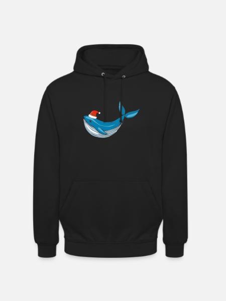 Ugly Christmas Whale - Unisex Hoodie - black