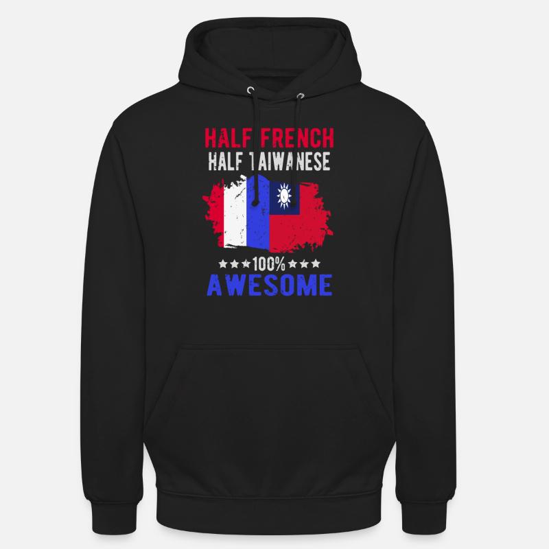 Moitié Français moitié taïwanais - Sweat-shirt à capuche unisexe - noir