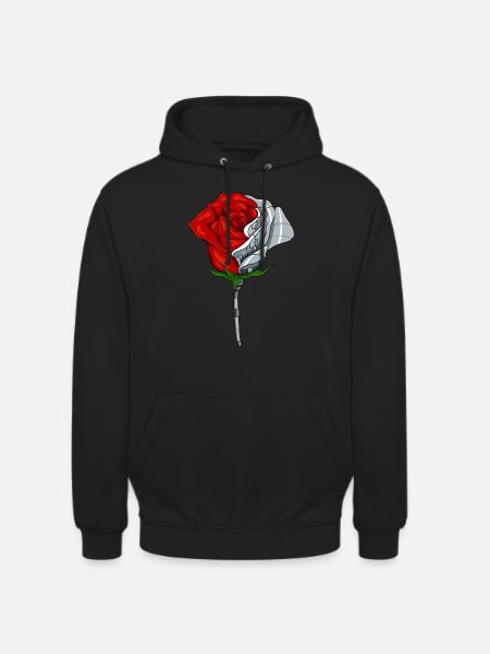 Cyborg Rose Cyber Aesthetics - Unisex Hoodie - black